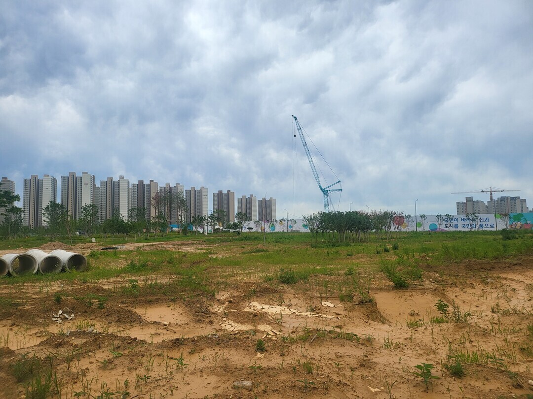 부지 상태로 있는 주복 2블록 모습. (사진=최정석 기자)